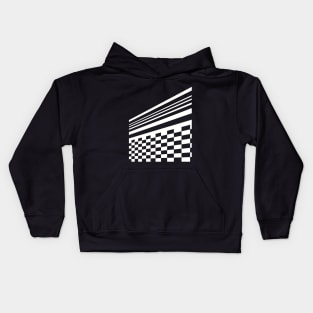 Abstract Checkerboard Racetrack Kids Hoodie